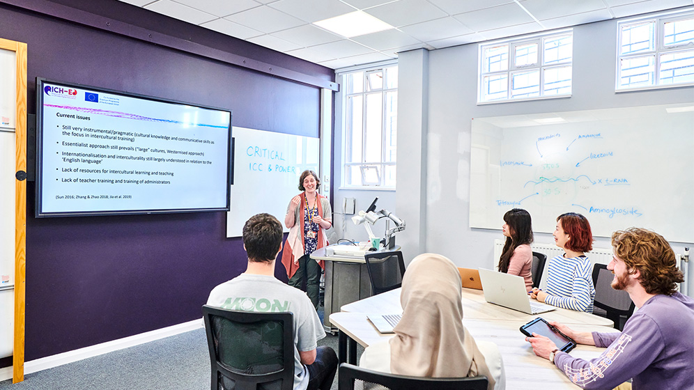 Education students in a classroom